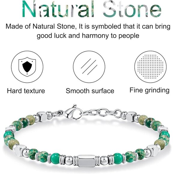 Light Green Boho Beaded Bracelets for Women Trendy Jewelry Gifts for Lover, Mom - Picture 3 of 7